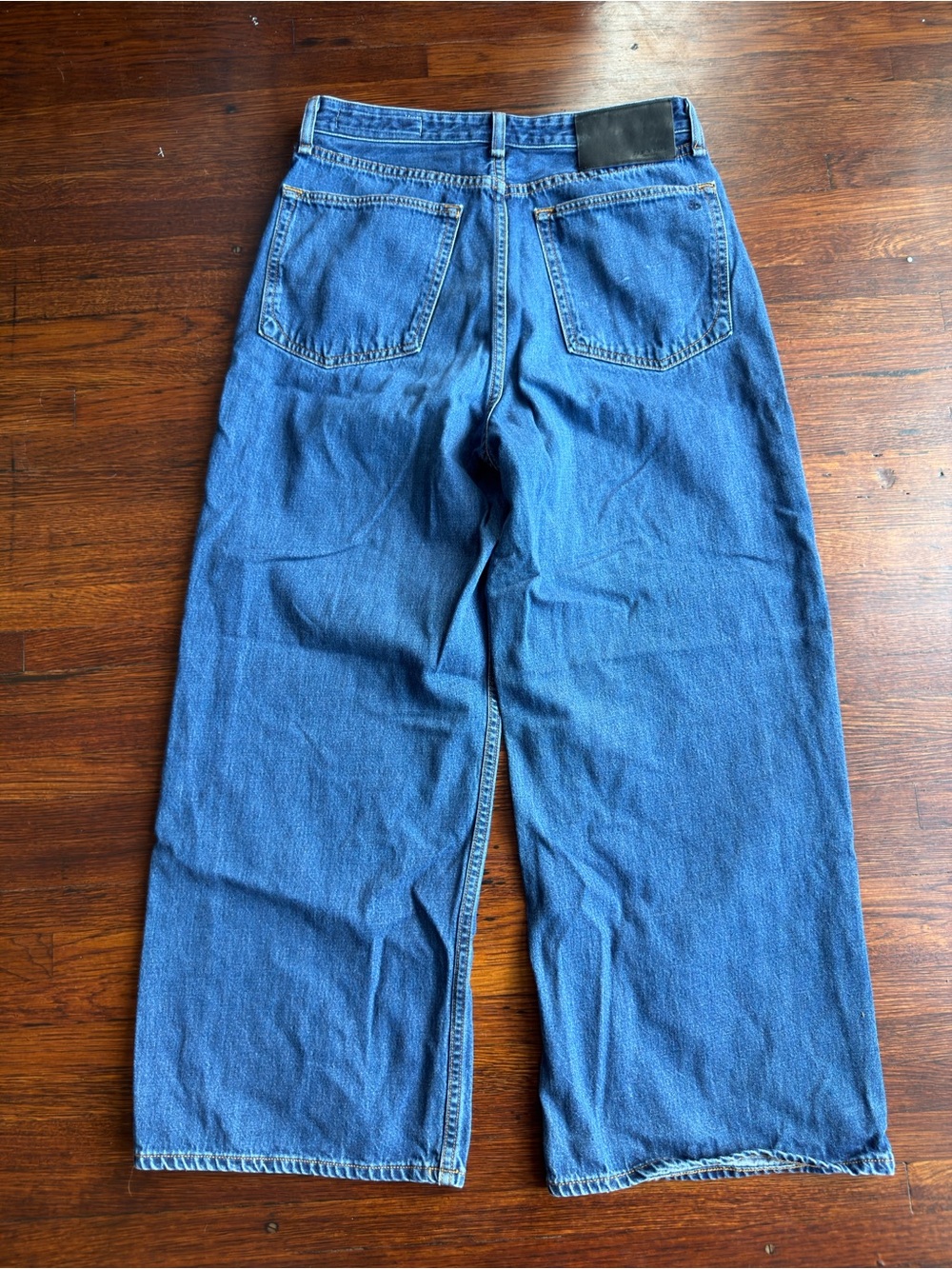 rag & bone Classic Wide-Leg Denim Jeans in Blue - Picture 7 of 11